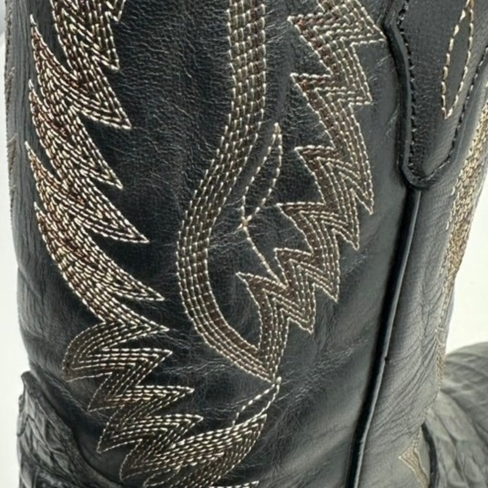 Cavenders Youth Boys Cowboy Boots 6D Black Crocodile Print Leather CV20140Y - Picture 13 of 15